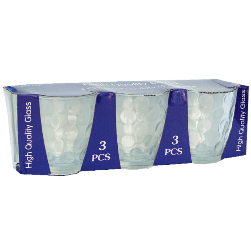 Set 3 pahare transparente sticla 305 ML
